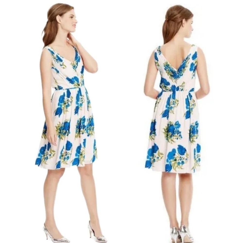Boden Sleeveless V Neck Swishy Garden Floral Dress Size US Size  8 L